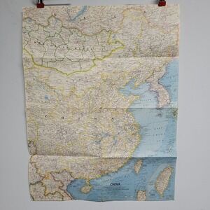 Map November 1964 China National Geographic Vintage Printed USA